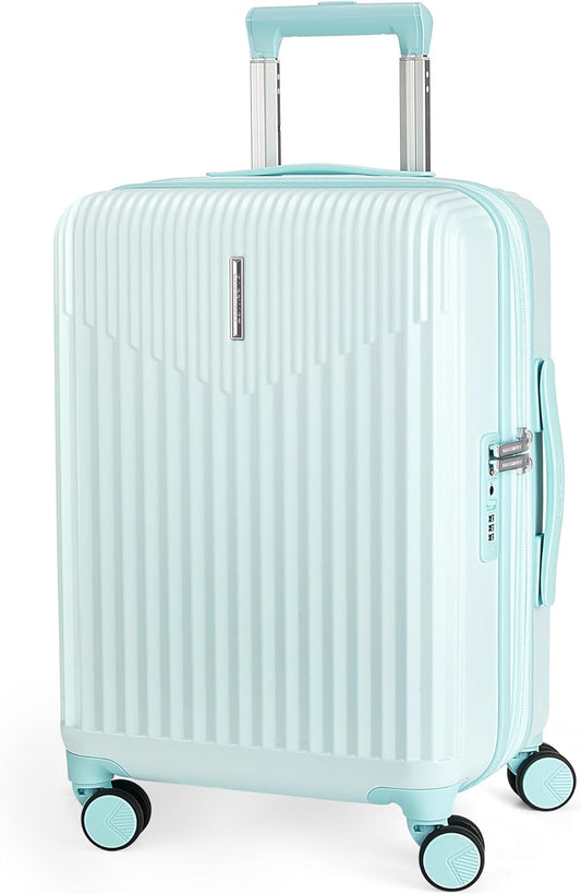 BAGSMART Carry On Luggage 22x14x9 Airline Approved with Spinner Wheels,100% PC Hardside Expandable Luggage with TSA Lock for Trips, 20 Inch Rolling Suitcases for Men Women,Green