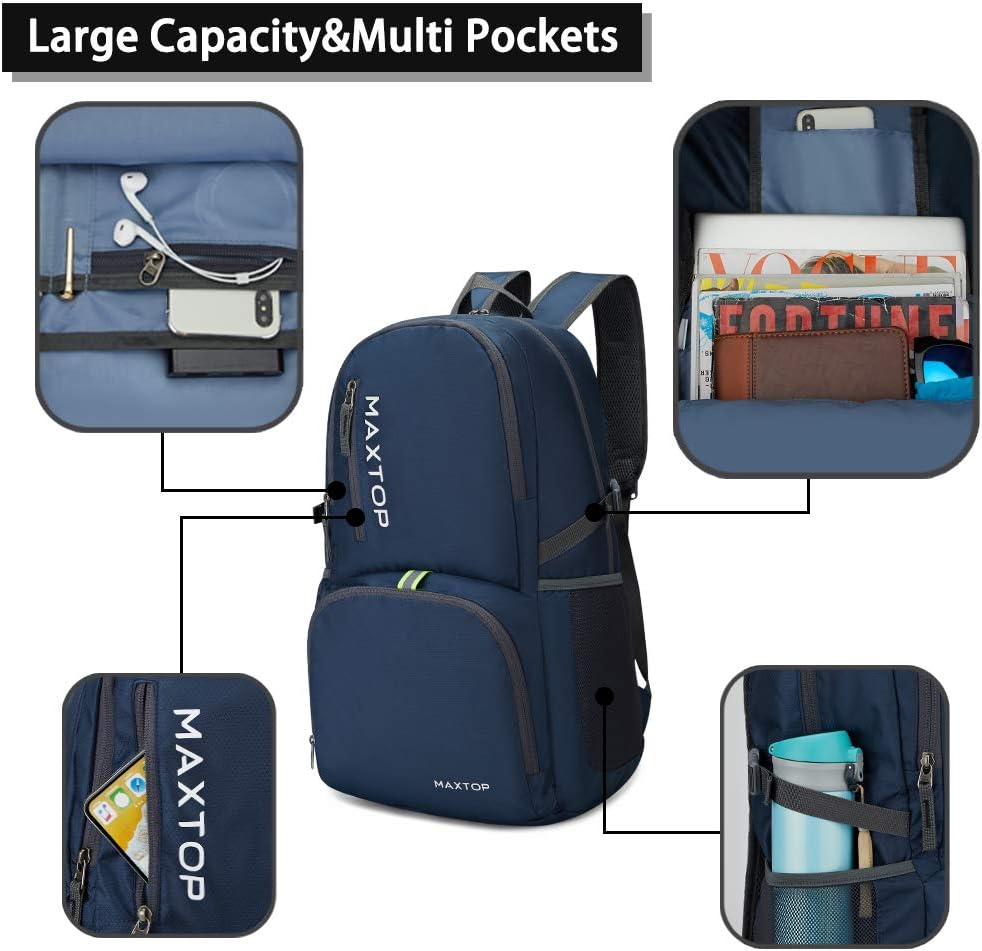 MAXTOP 40/50L Lightweight Packable Backpack for Hiking Traveling Camping Water Resistant Foldable Outdoor Travel Daypack