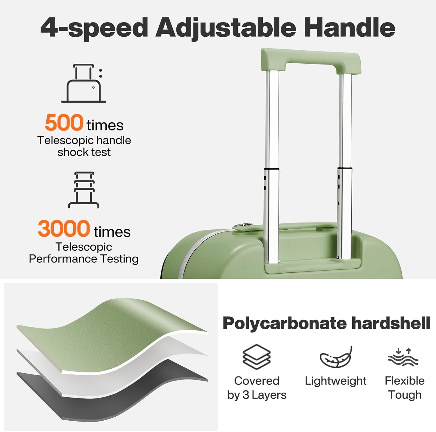 mixi 24 Inch Checked Luggage PC Hard Shell Suitcase Top Opening Aluminum Frame Travel Suitcases