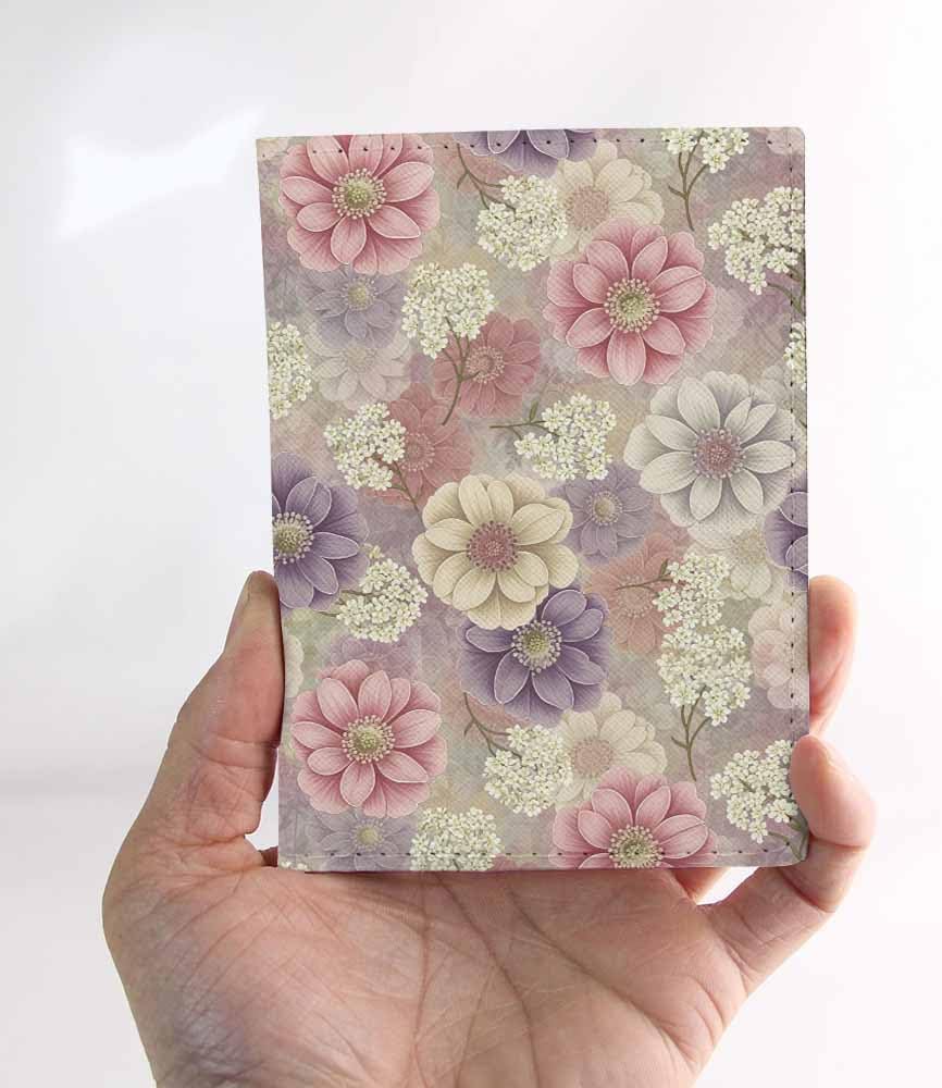 Floral Passport Holder for Travel Romantic Delicate Flowers Hydrangea PU Leather Passport Cover