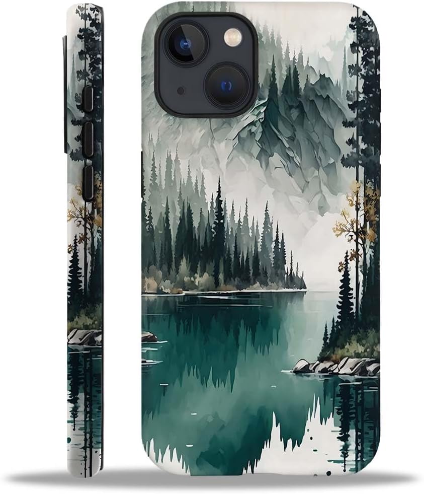 SEized Case Compatible with for iPhone 13,Mountain Forest Landscape Phone Case for Girl Women Boy Men,Durable Protection Case for iPhone 13