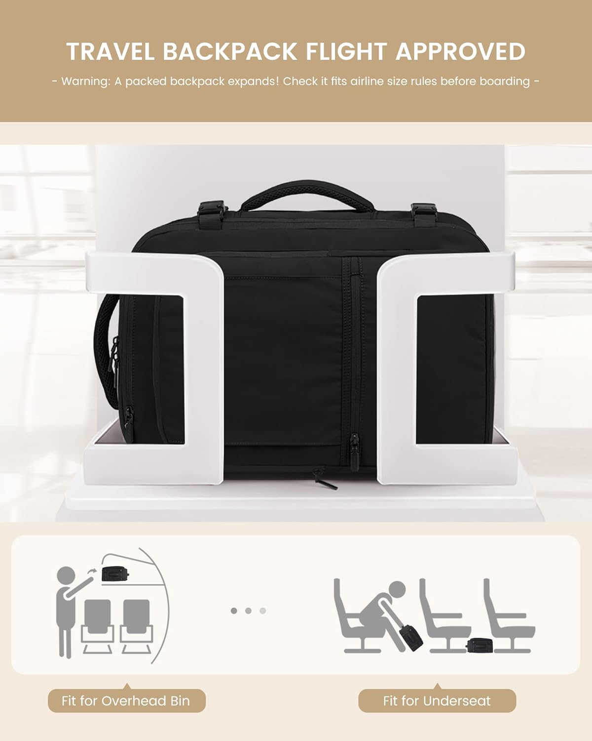 LOVEVOOK Travel Backpack for Women & Men, 60L Large Carry On Backpack Airline Approved, TSA