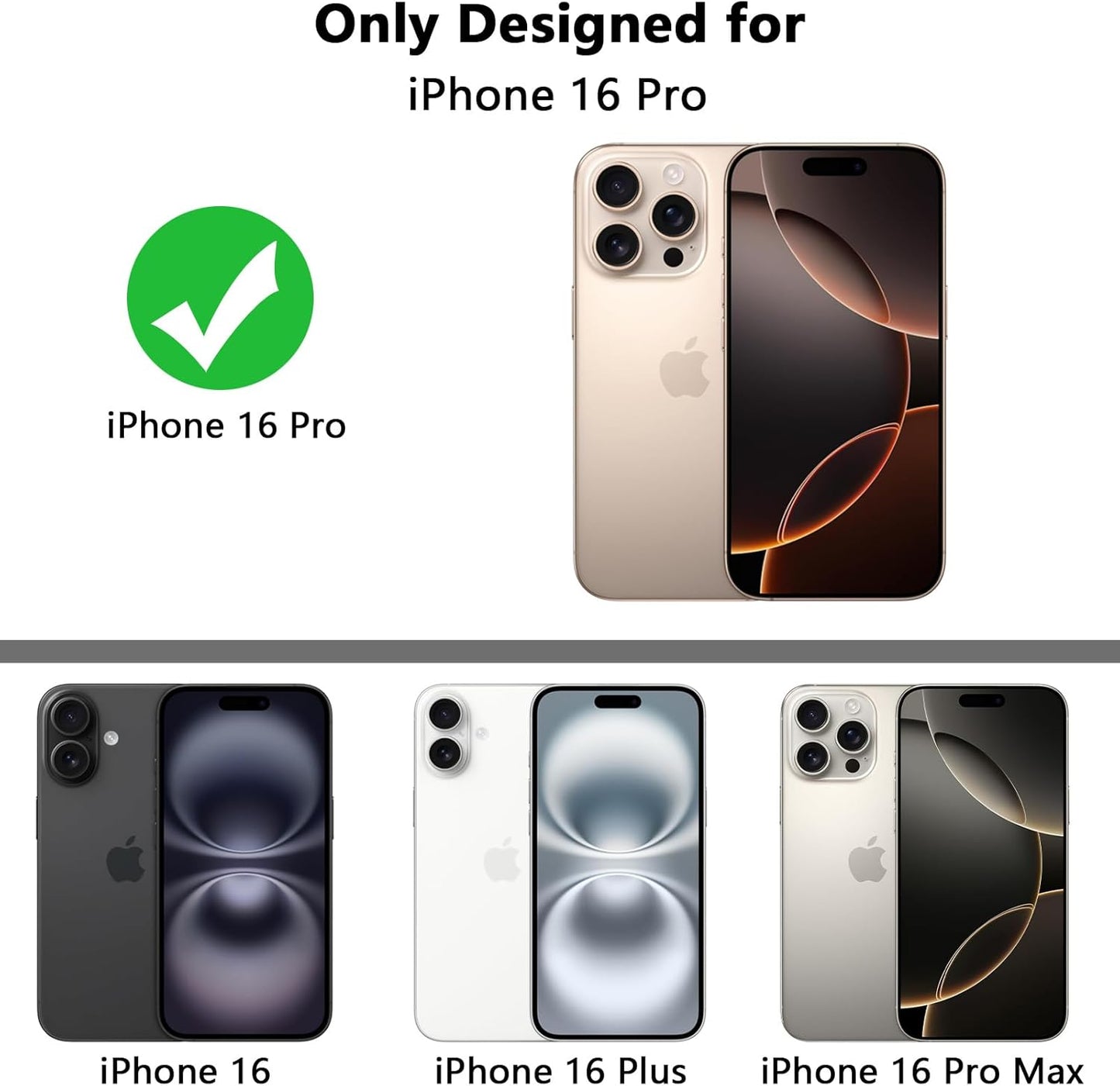 Tikoo Strong Magnetic for iPhone 16 Pro Case with Magsafe and Built-in Invisible Kickstand Slim Translucent Matte Military Grade Protective Phone Case for iPhone 16 Pro 6.3”