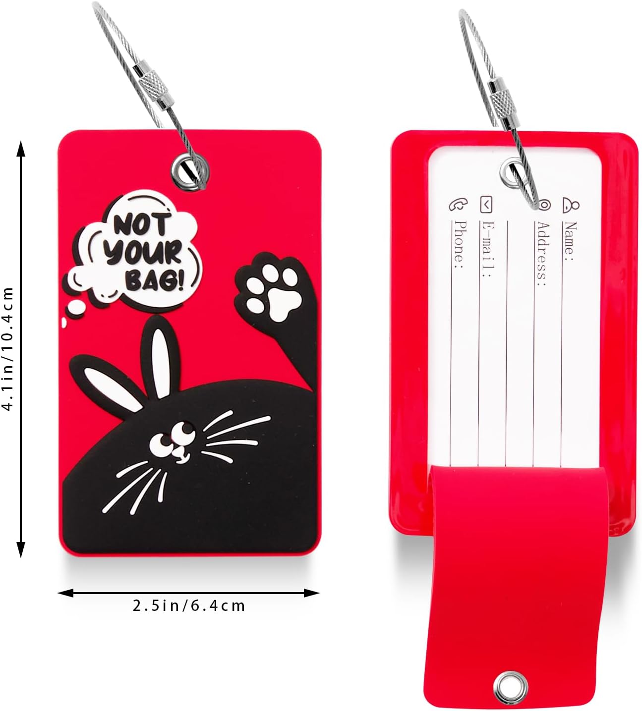 1pcs 2303 Bright Silicone Luggage tag (Red)