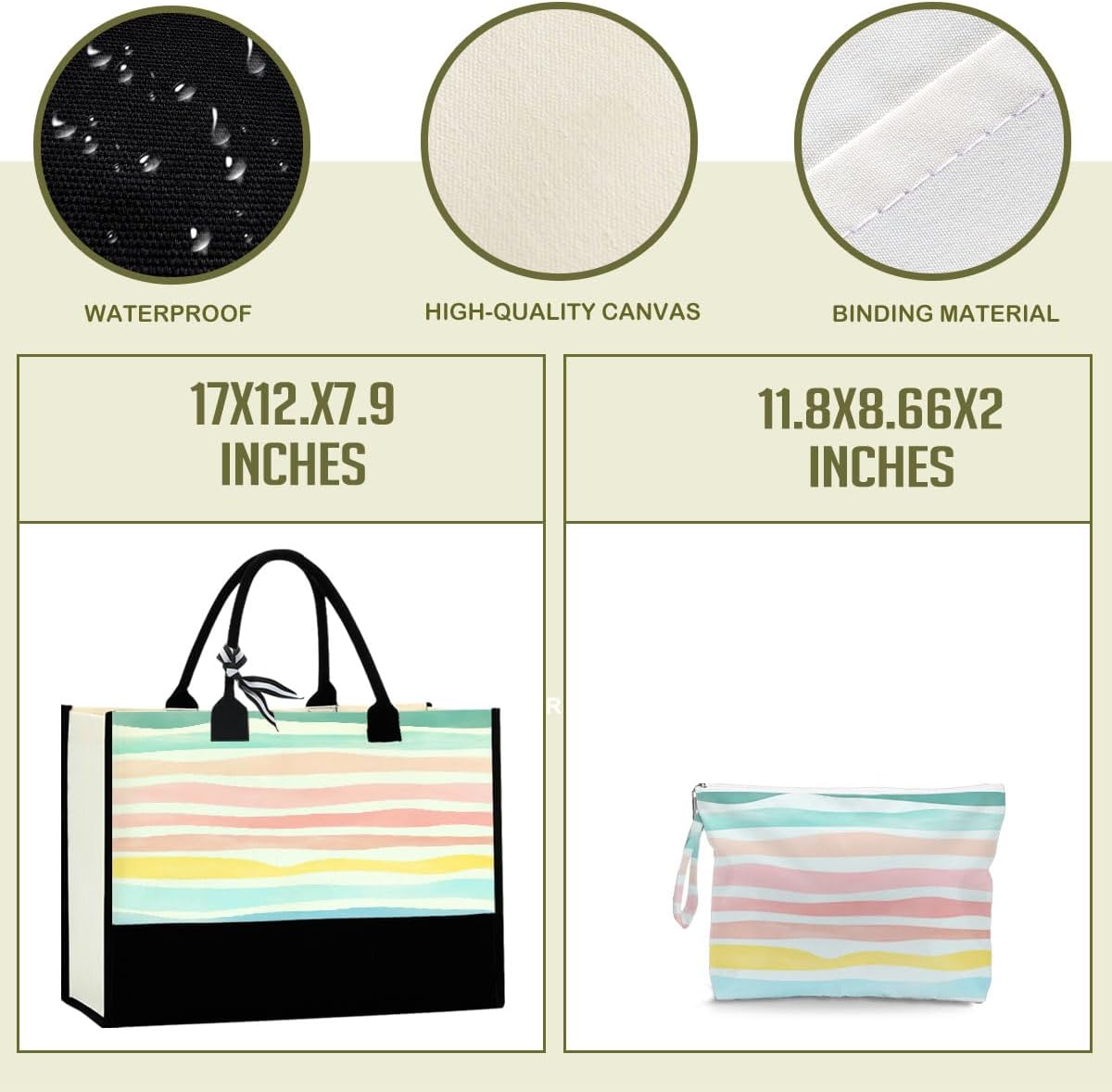 Fokongna Girls Trip 2025 For Women Friend Sister Travel Gifts Canvas Tote Bag Wet Bag for swimsuit Beach Bags Gifts
