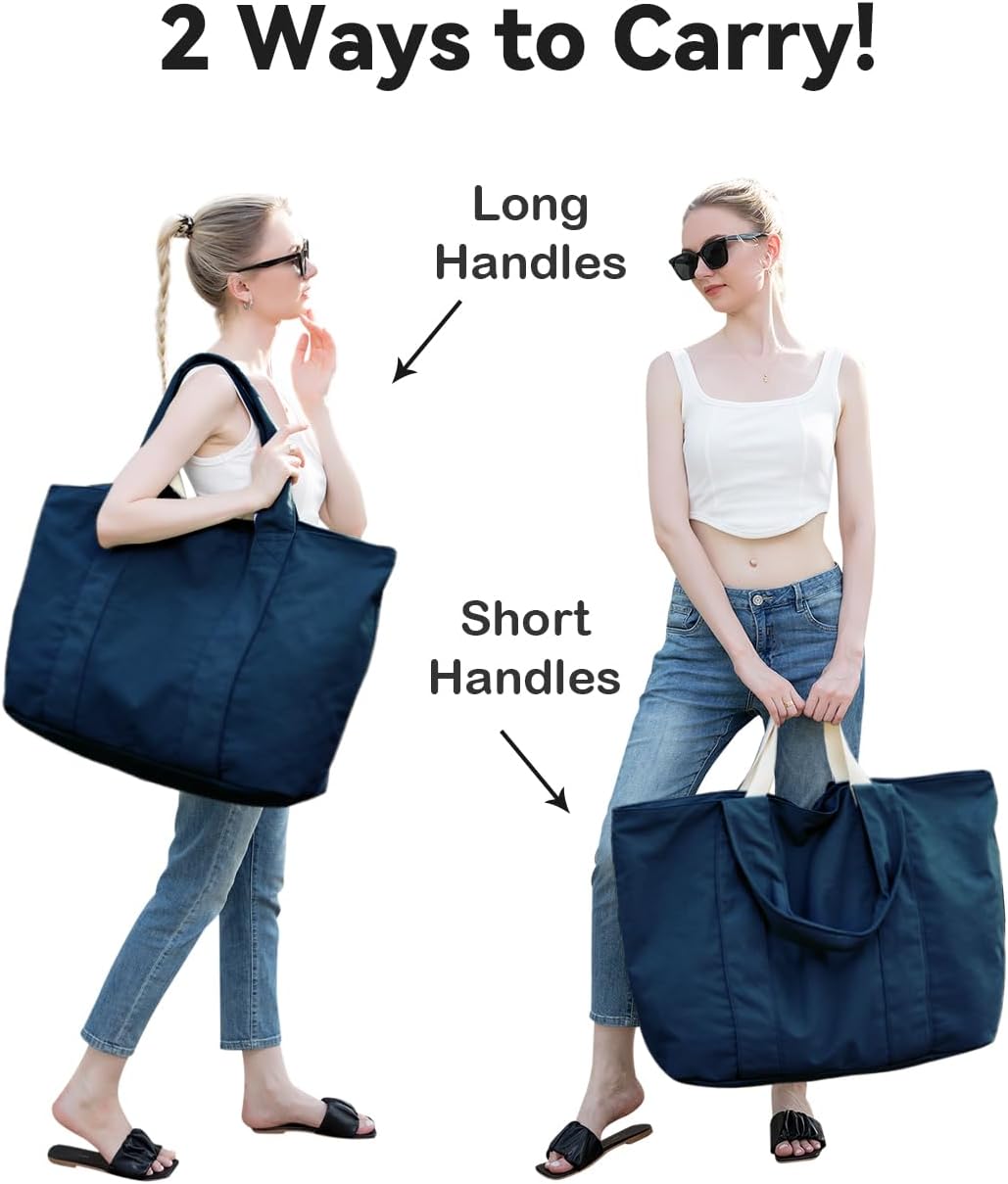 22'' 50L Large Canvas Bag, Extra Large Tote Bag for Women, Overnight Bags for Travel