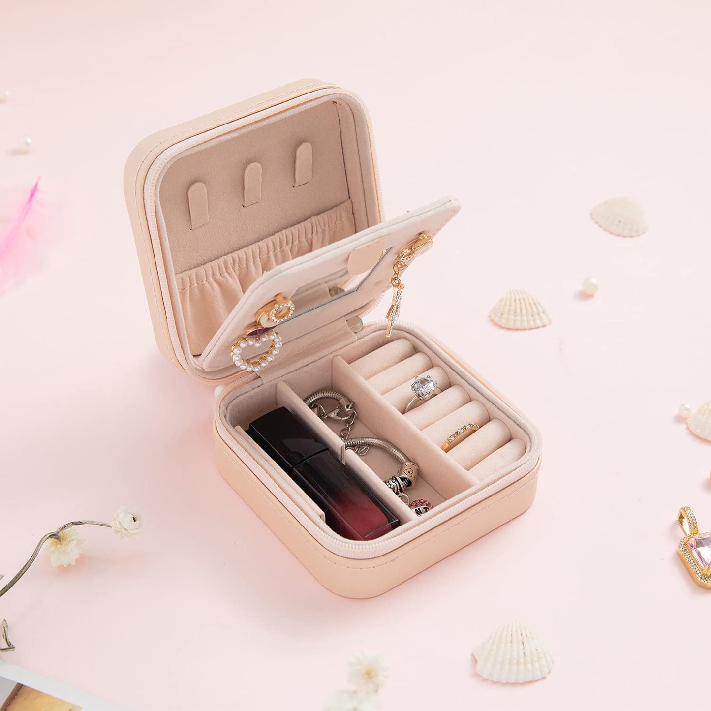 KElofoN Travel jewelry case Travel jewelry box Travel Jewelry Organizer Small box Gift for Girls