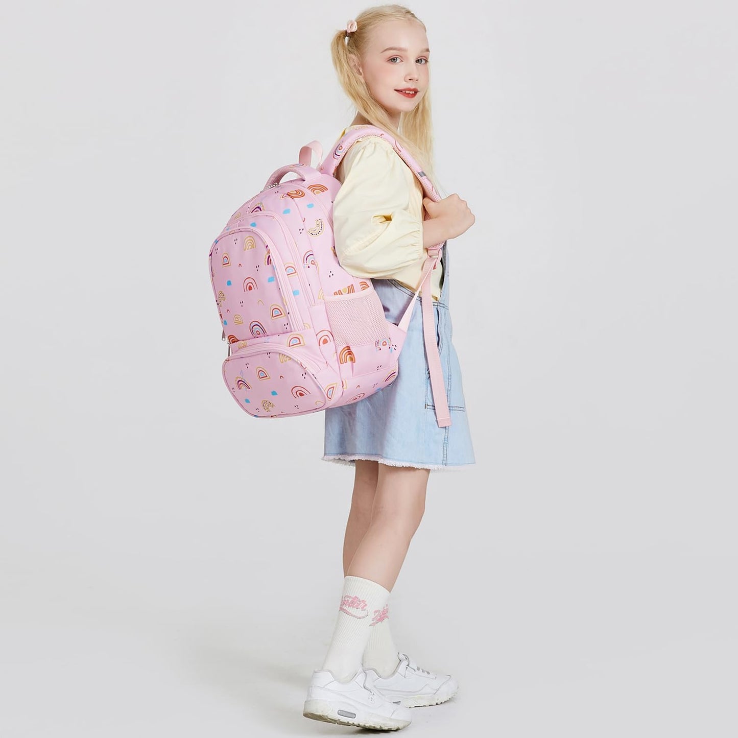abshoo Lightweight Rainbow Kids Backpack For School Girls Elementary Kindergarten Bookbag School Bags (Rainbow)