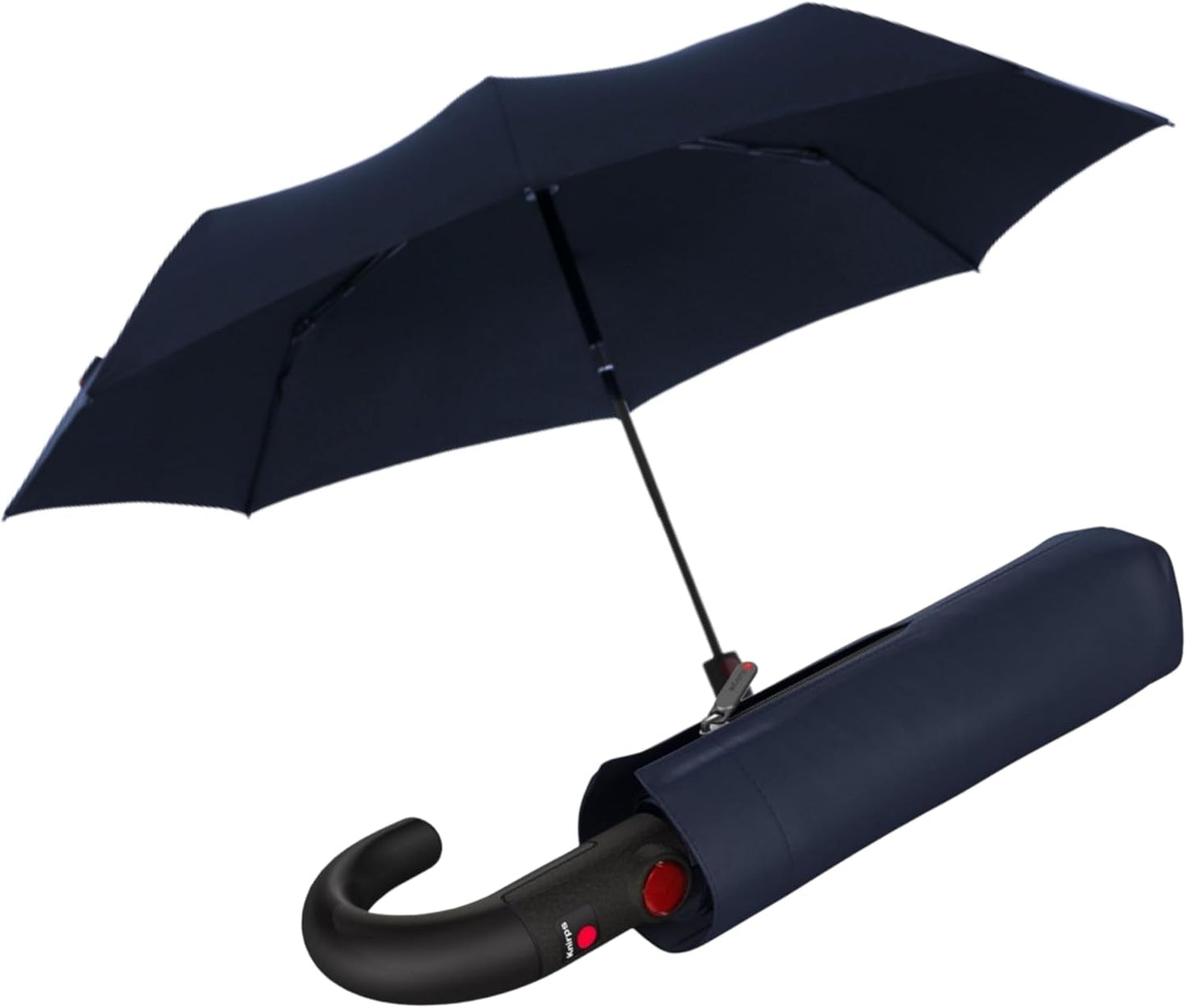 Knirps T.260 Medium Automatic Open Close Rain Umbrella with Curved Handle and Carrying Case - Compact Windproof Travel Umbrellas for Adults, 97cm Diamteter