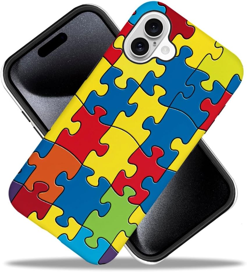 SEized Case Compatible with for iPhone 16 Plus,Color Puzzle Autism Phone Case for Girl Women Boy Men,Durable Protection Phone Case for iPhone 16 Plus