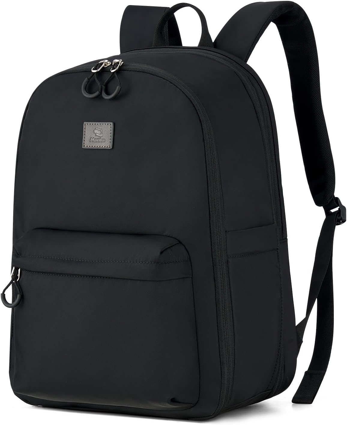 Hanke Expandable Travel Backpack for Women Men, 30L Carry On Backpack Flight Approved, Water Resistant Personal Item Travel Bag Fits 15.6 Inch, Dry & Wet Pocket Weekender Daypack, Black