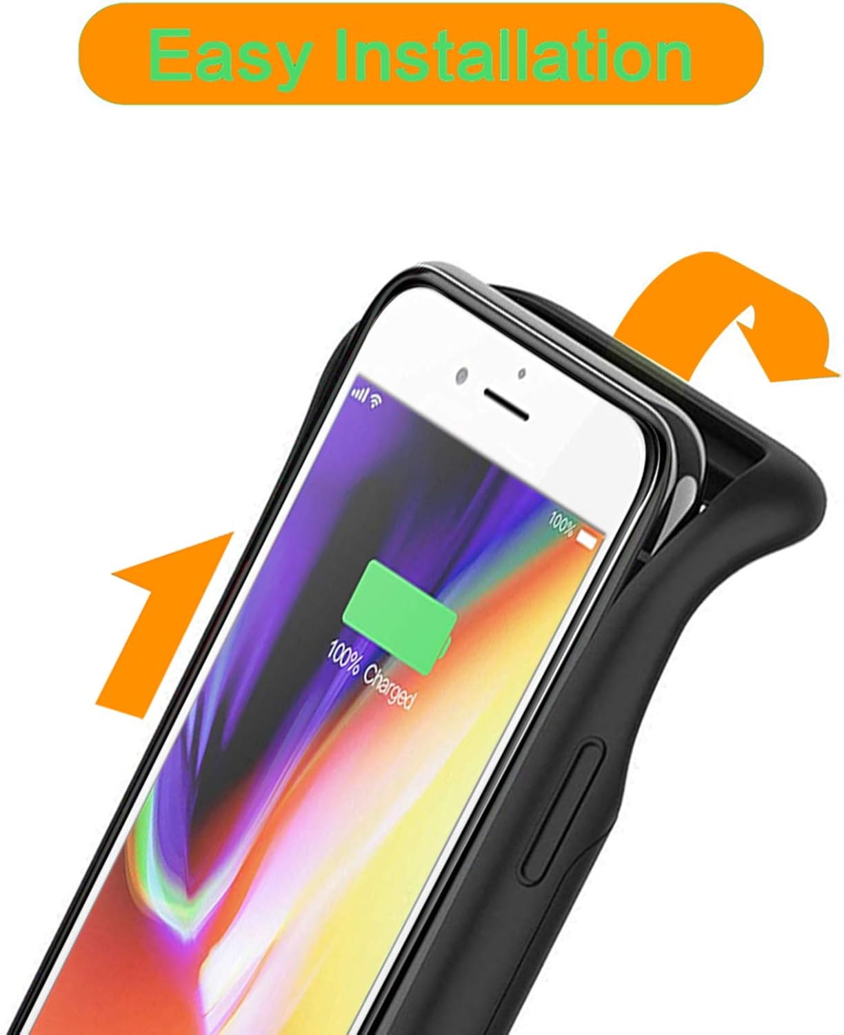 Battery Case for iPhone 8 Plus/7 Plus/6 Plus/6s Plus,10000mAh Protective Portable Charging Case Rechargeable Extended Battery Pack Compatible with iPhone 8 Plus/7 Plus/6 Plus/6s Plus (5.5 inch) Black