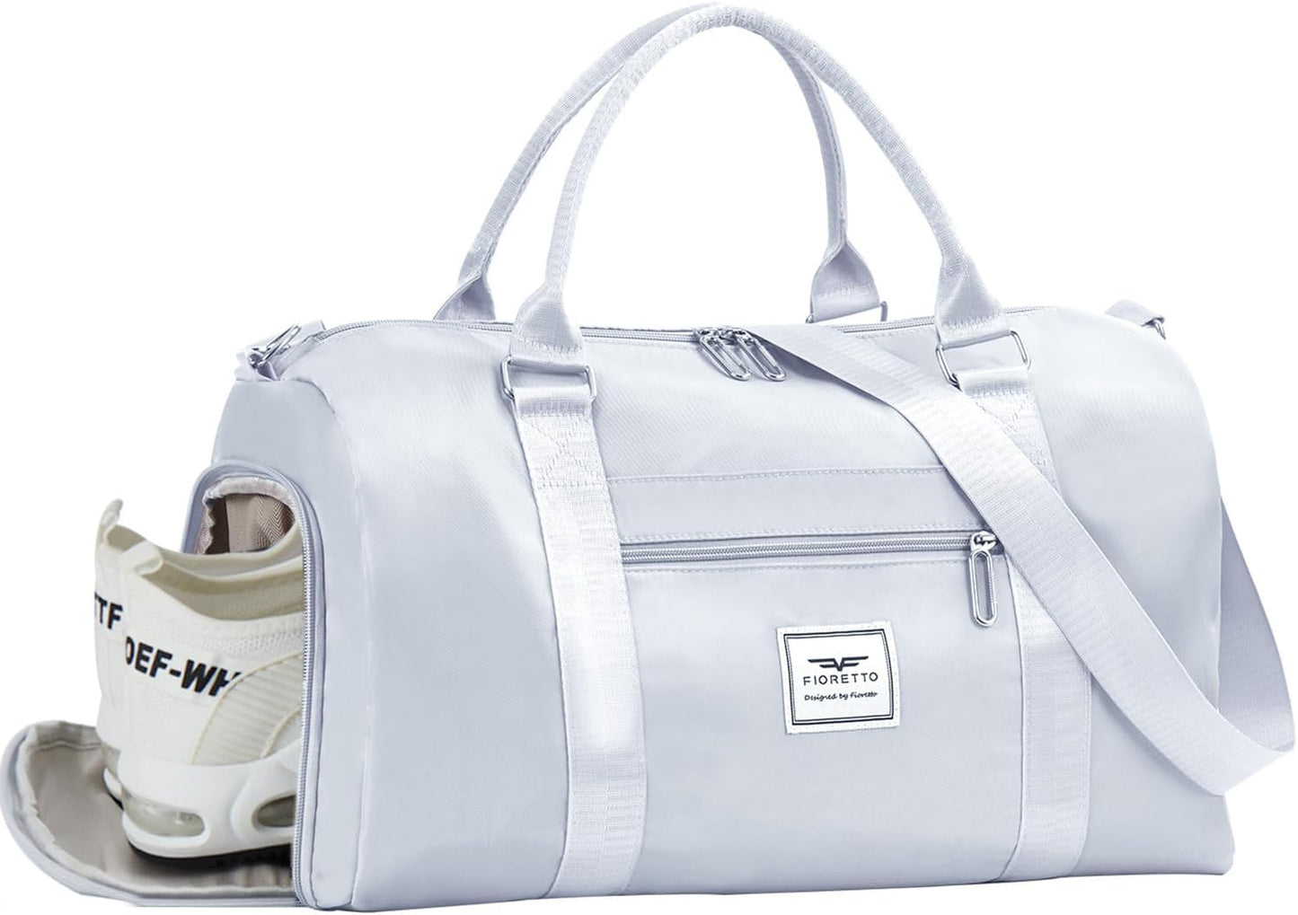 FIORETTO Womens Gym Tote Duffle Bag with Wet Pocket & Shoe Compartment, Sports Duffel Overnight