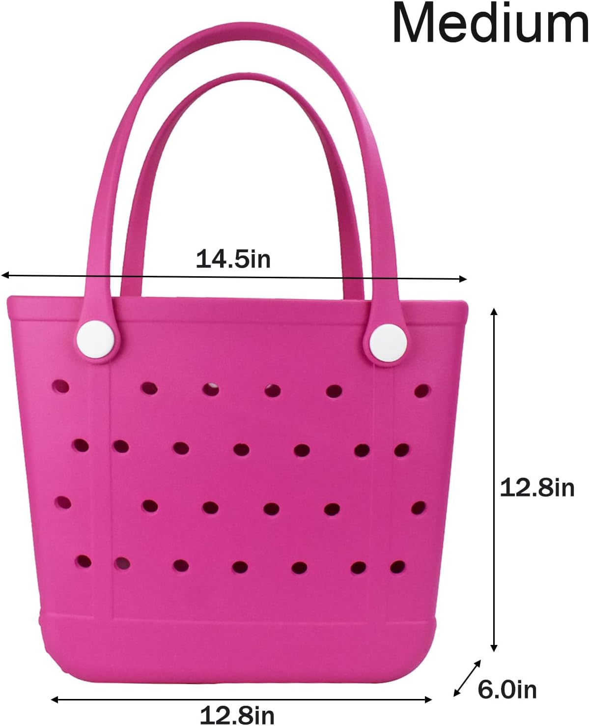 Medium Beach Bag, Waterproof Rubber Beach Bag, Washable Open Tote Bag Durable Tote Travel Bags for Outdoor Sport