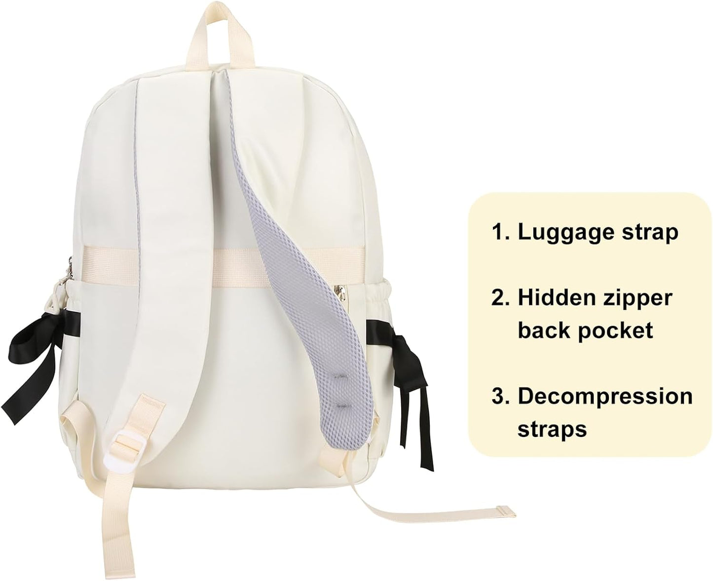 Phaoullzon Girls Backpack with Bow for School Kids Coquette Bookbag Kawaii Dance Bag