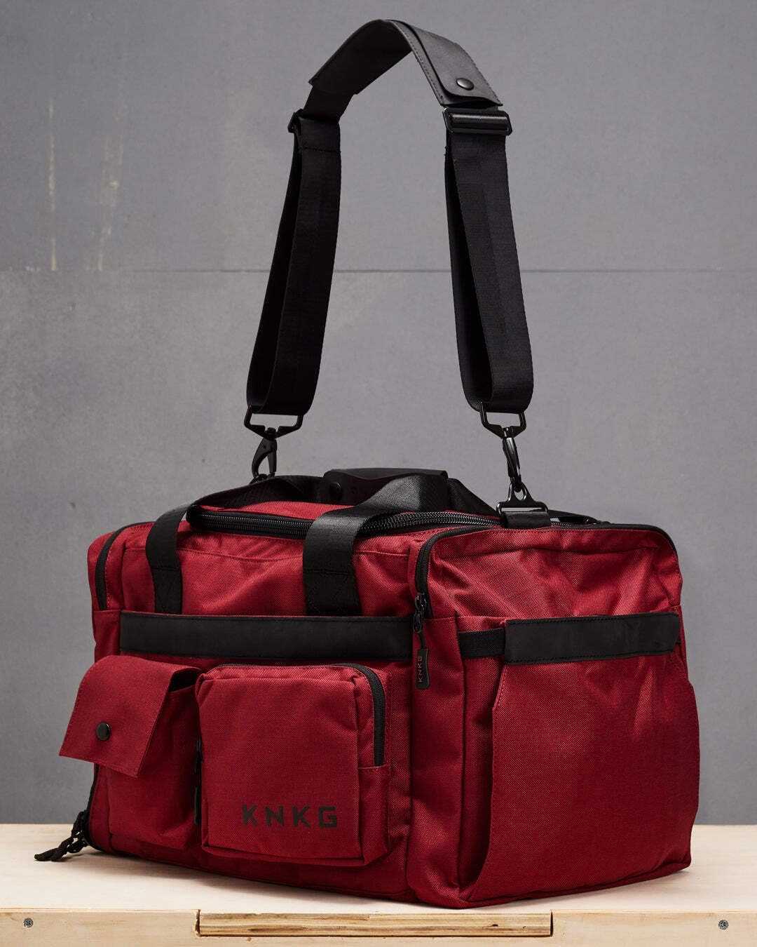 KNKG PLUS 63L Large Duffel Bag – Spacious, Durable Gym Bag with Dual Shoe Storage, Multiple Compartments & YKK Zippers for Fitness & Travel - Redwood (Redwood, Small 33L)