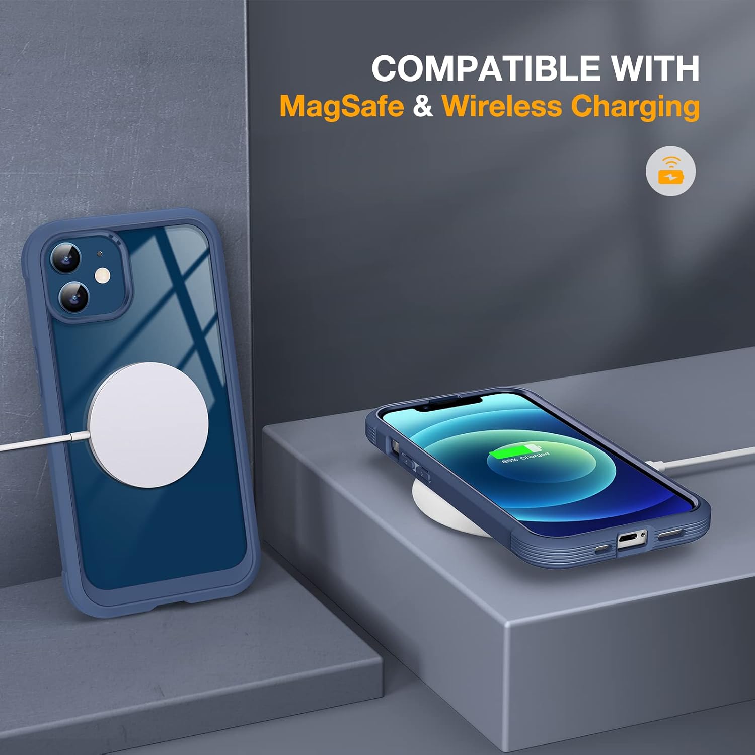 Miracase Glass Series for iPhone 12/12 Pro Case 6.1 inch, Upgraded Full-Body Rugged Phone Bumper