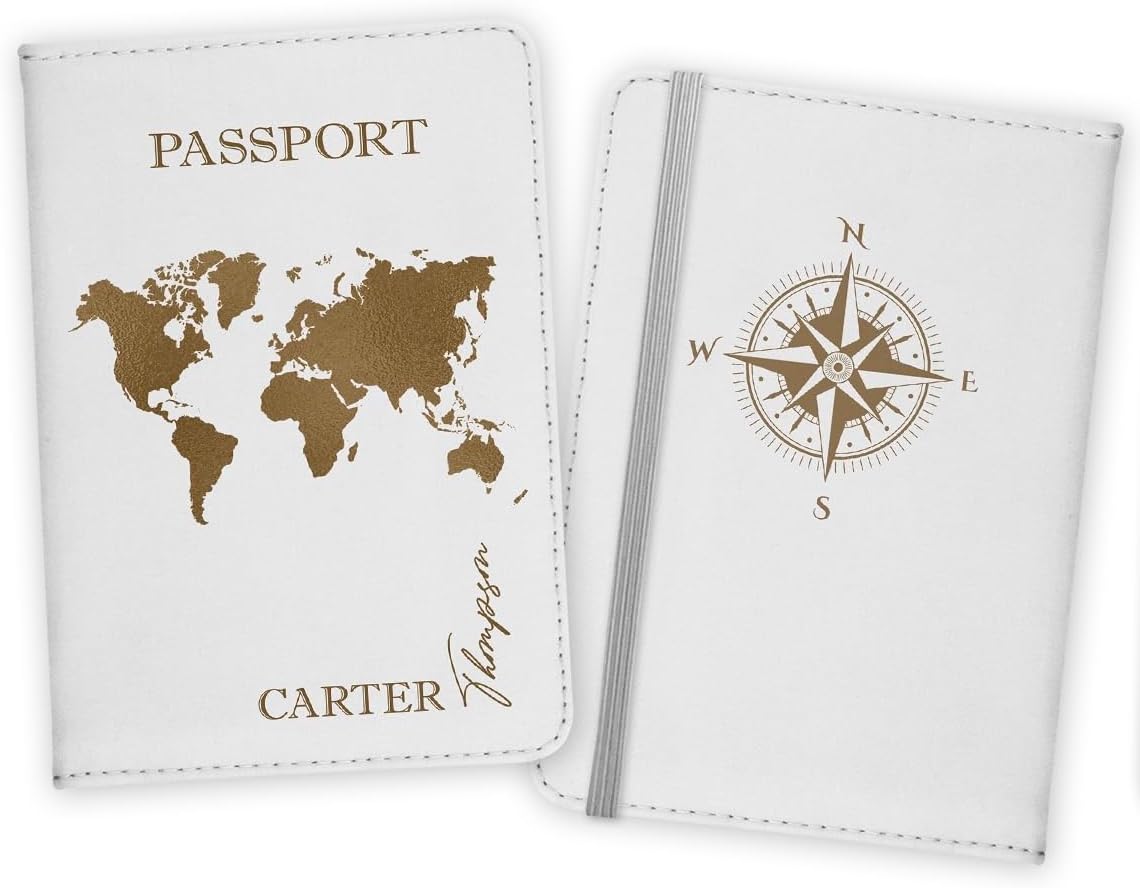 Personalized Passport holder, Personalized Passport Cover, Customized Passport Cover and Luggage tag, Personalized Gift, travel set Gift. (Passport Cover Only)
