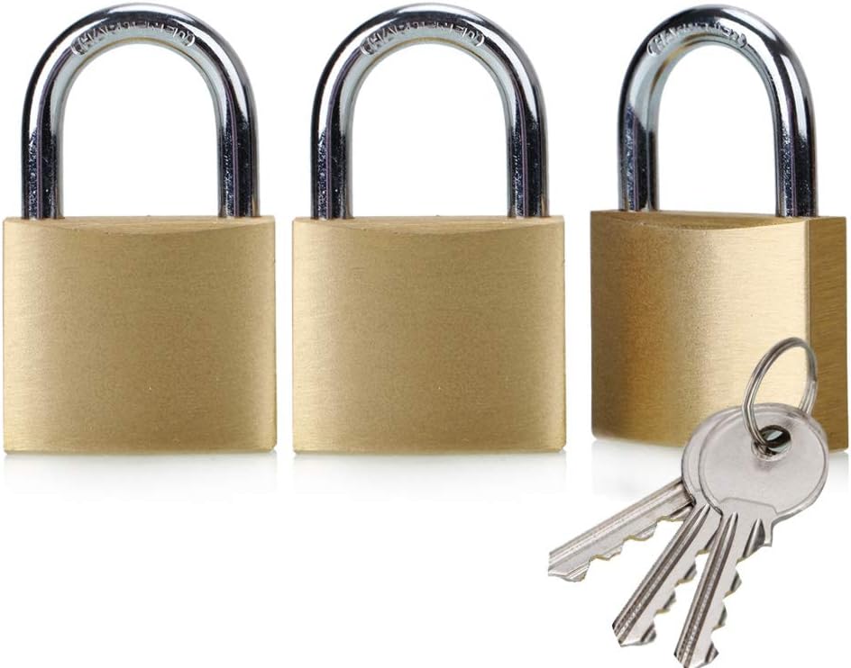 ABRAFOX Solid Brass Same Keyed Padlock Keyed Alike locks-40mm-3pack