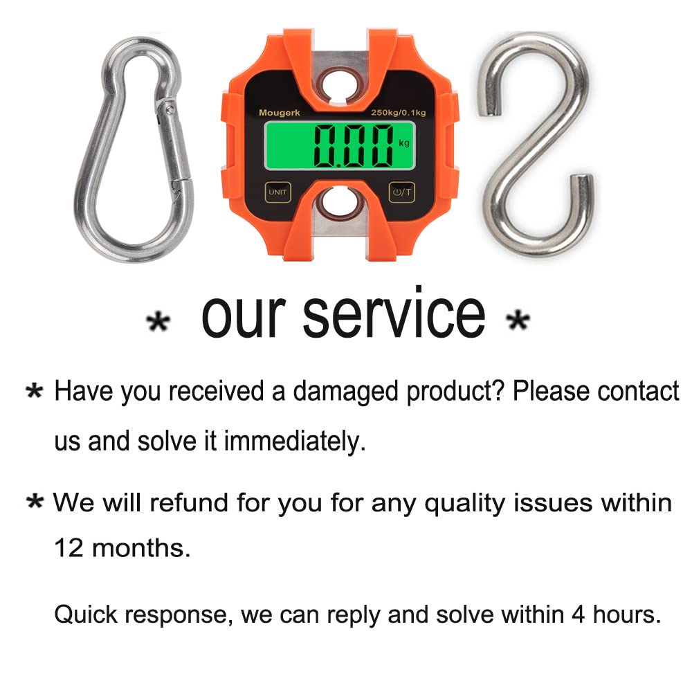 Digital Hanging Scales Portable Heavy Duty Crane Scale 250 kg 500 lb 2 AAA Batteries(Not Included)