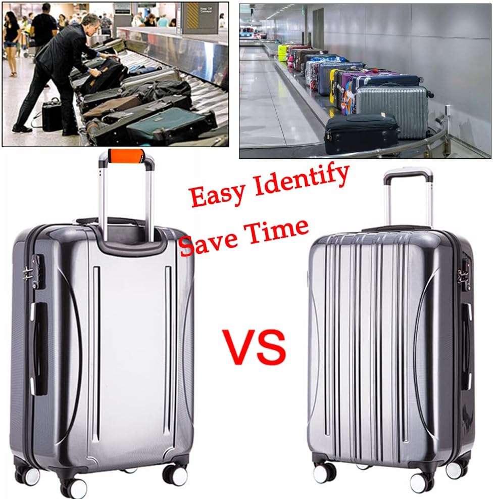 5pcs Neoprene Luggage Handle Wrap for Suitcase Identifier Luggage Makers Covers Wraps Travel Accessories - Fluorescent Orange