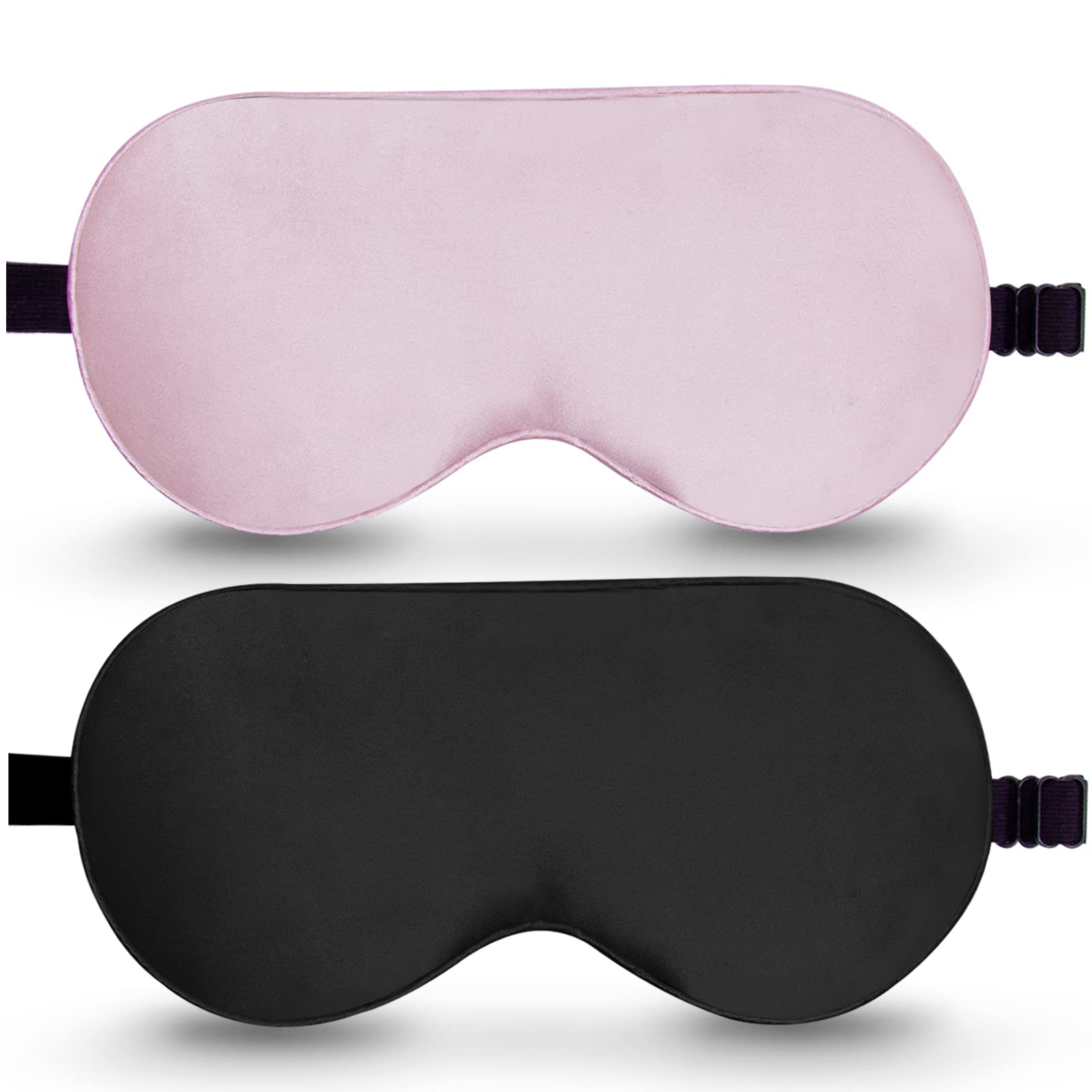 BeeVines 100% Mulberry Silk Sleep Mask, Light Blocking Eye Masks (2 Packs)