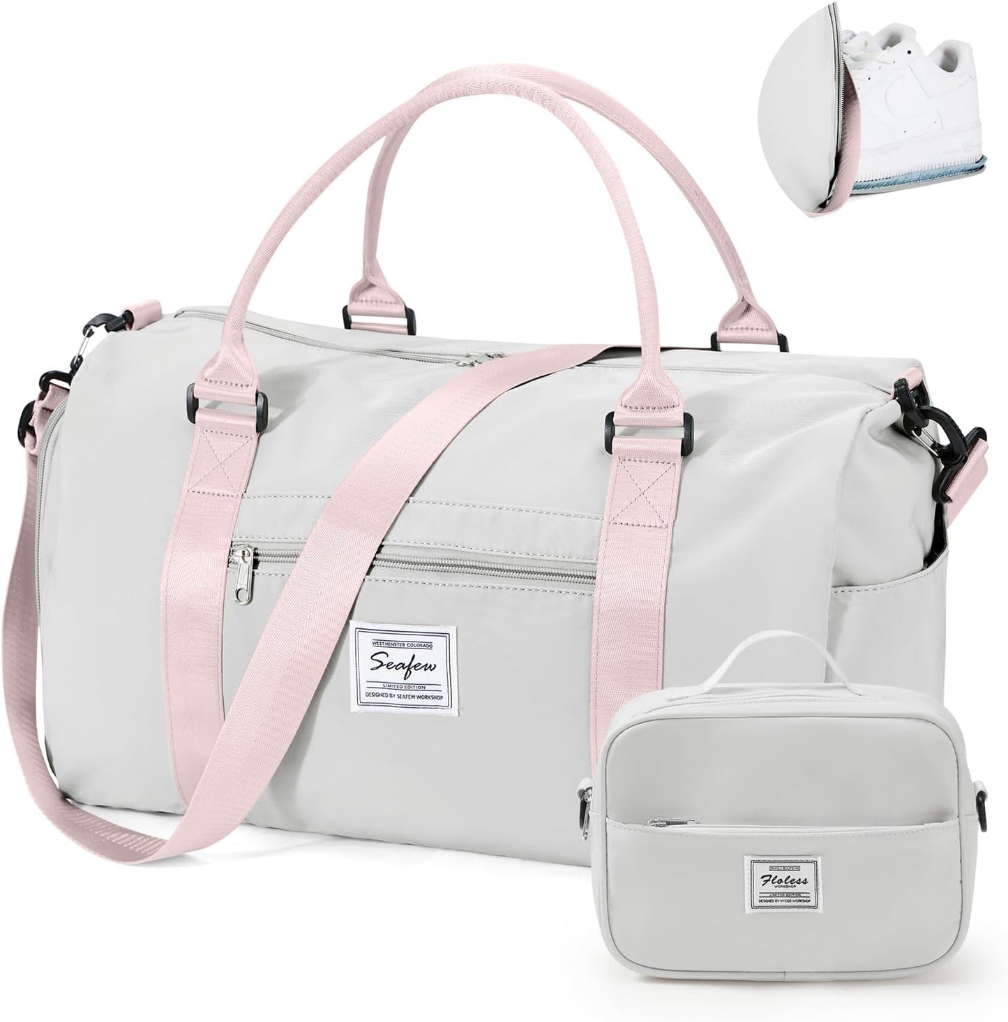 Gym Bag for Women with Shoes Compartment Small Duffel Bag Sport bag with Toiletry Bag Overnight