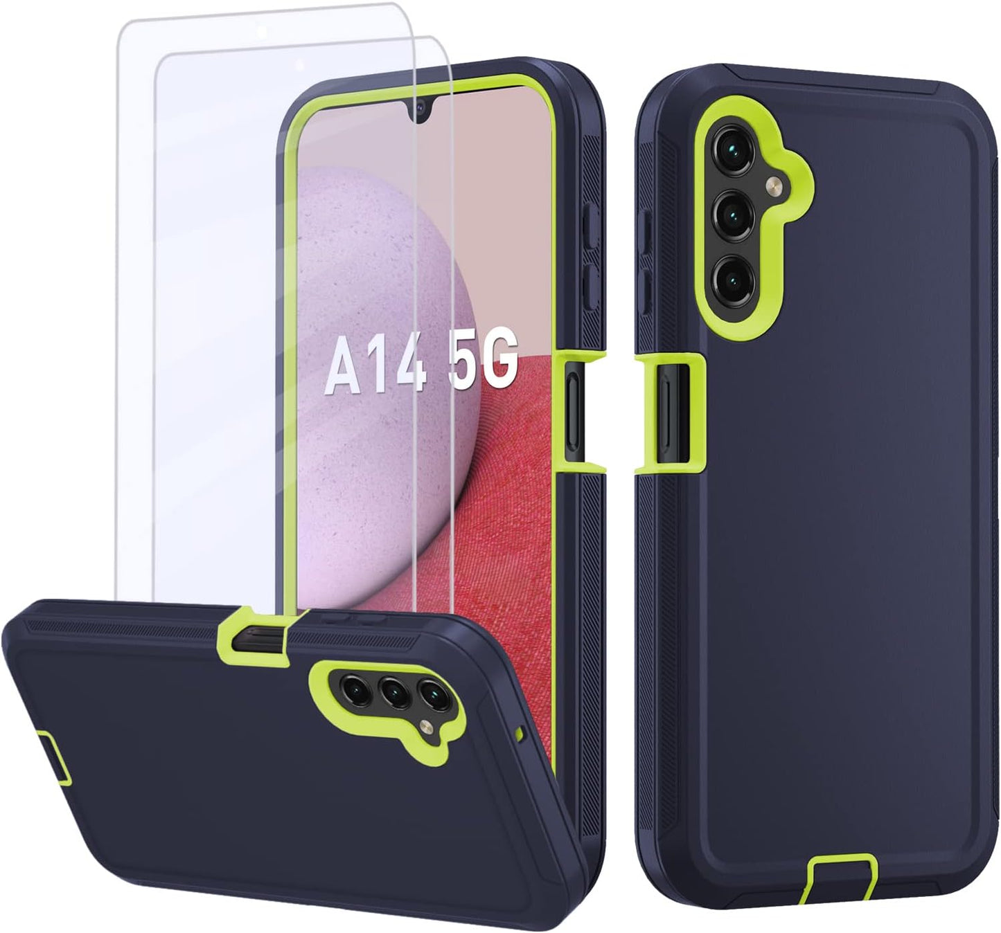 for Galaxy A14 5G case,Samsung A14 5G Heavy Duty case,[Military Grade Protective ],[Shockproof] [Dropproof] [Dust-Proof], Compatible with Samsung Galaxy A14 5G (Blue Green)