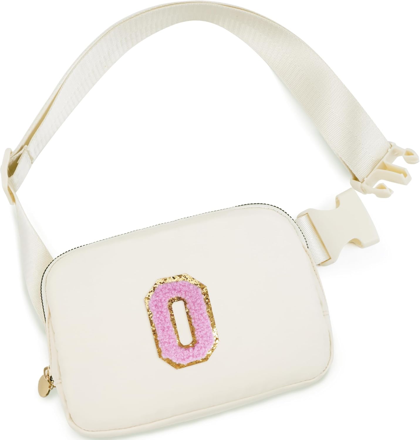 Personalized Belt Bag for Women Girls - Fashion Mini Waist Packs with Adjustable Strap - Trendy Travel Fanny Pack Crossbody Bags with Initial Letter - Teen Gifts | Cream,O