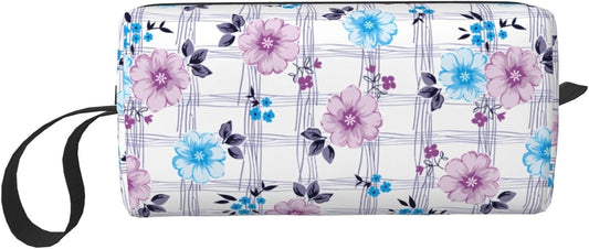 Pastel Floral Bloom Makeup Bag Small Compact & Durable Travel Cosmetic Bag Organizer Oxford Fabric Impact-Resistant Multi-Purpose Storage Perfect for Travel, Gym, Daily Use
