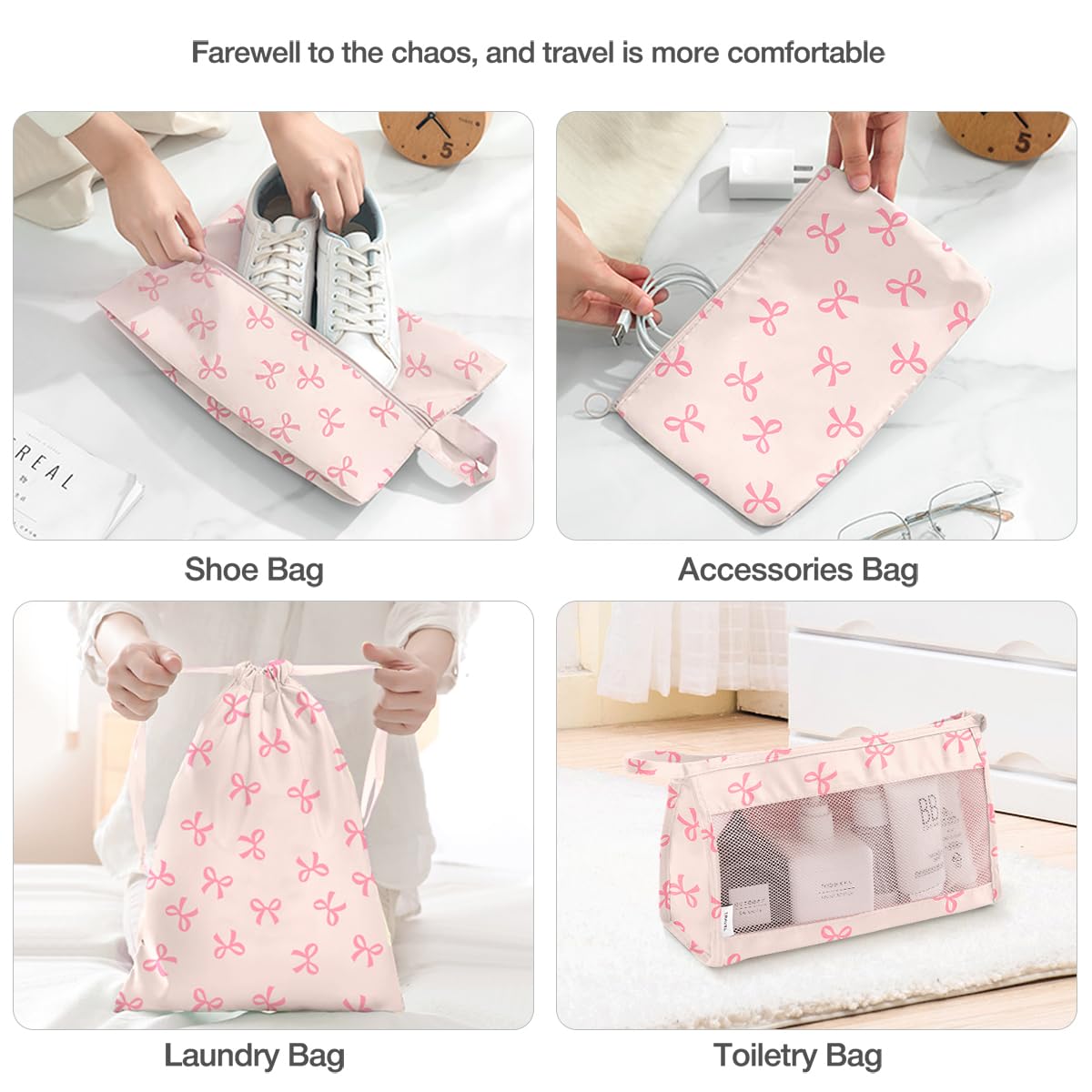 8 Set Packing Cubes for Suitcases,Suitcase Organizer with Shoe,Cosmetics,Clothing, and Accessories