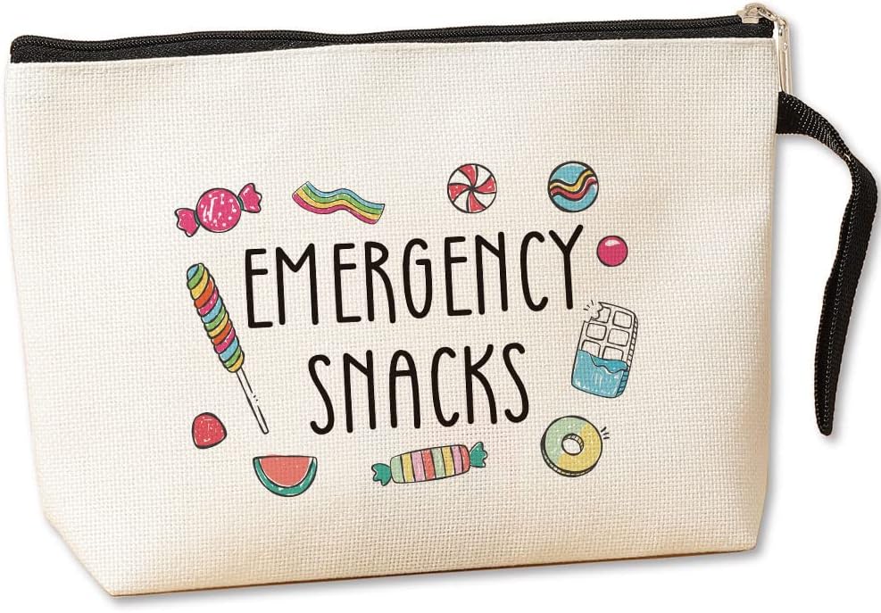 Jztco Snack Bags, Emergency Food Bag for Women Girls Trip Gifts Favors Travel Bags for Girls Friends Graduation Gifts for Besties Best Friend BFF Emergency Snacks Makeup Bag