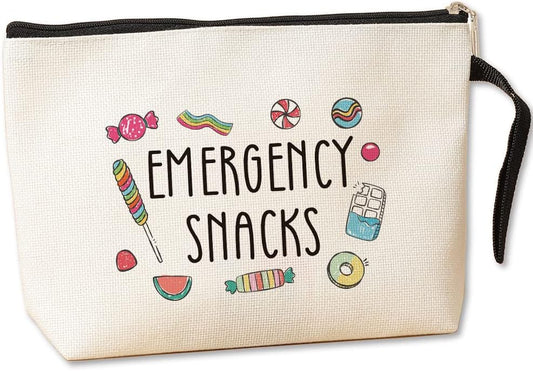 Jztco Snack Bags, Emergency Food Bag for Women Girls Trip Gifts Favors Travel Bags for Girls Friends Graduation Gifts for Besties Best Friend BFF Emergency Snacks Makeup Bag