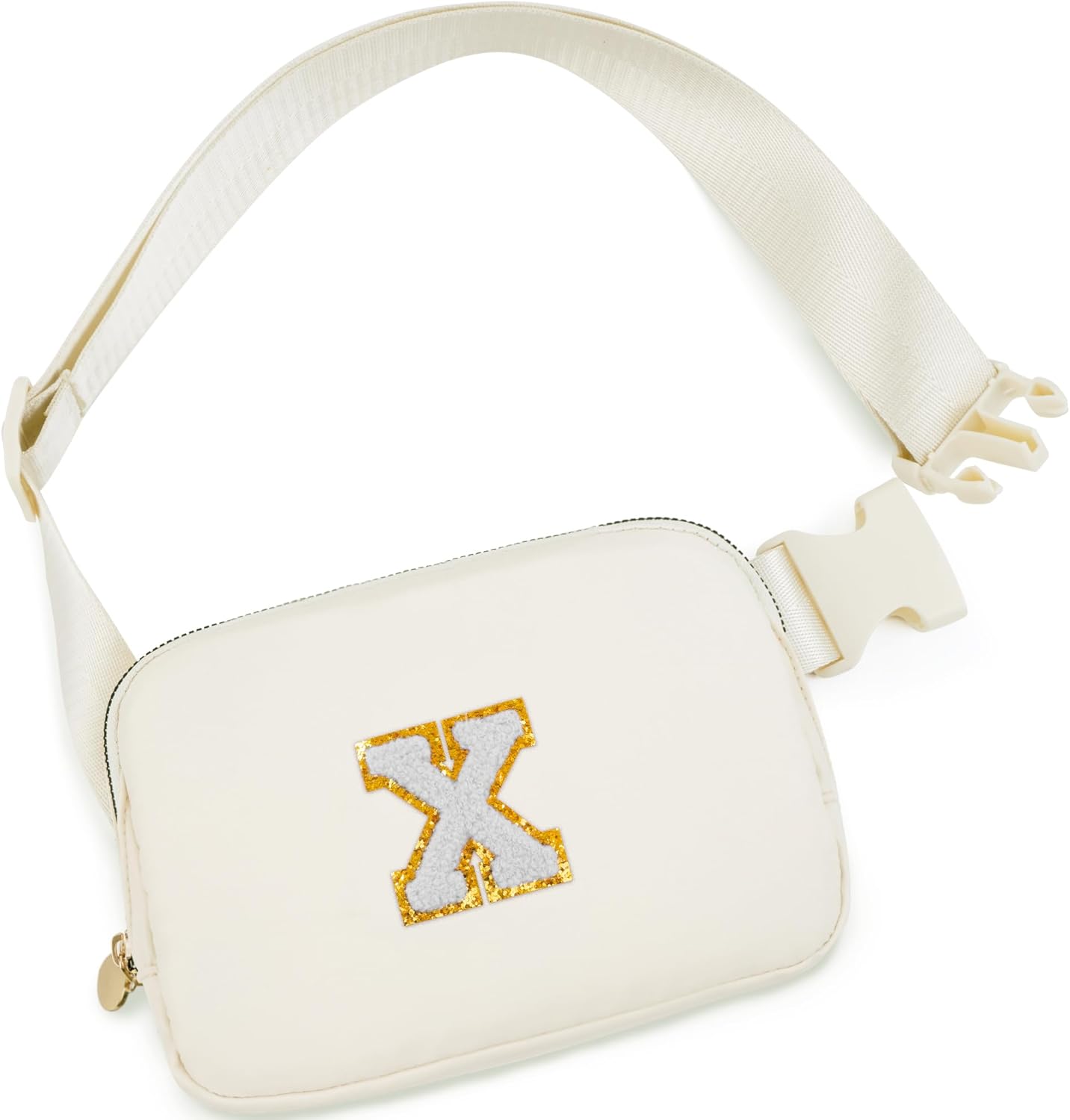 Belt Bag Crossbody Bags for Girls Women - Gifts for 8 9 10 11 12 13 Year Old Girl - Teen Birthday Gifts - Small Waist Packs Trendy Kids Fanny Pack - Initial White X,Cream Bag