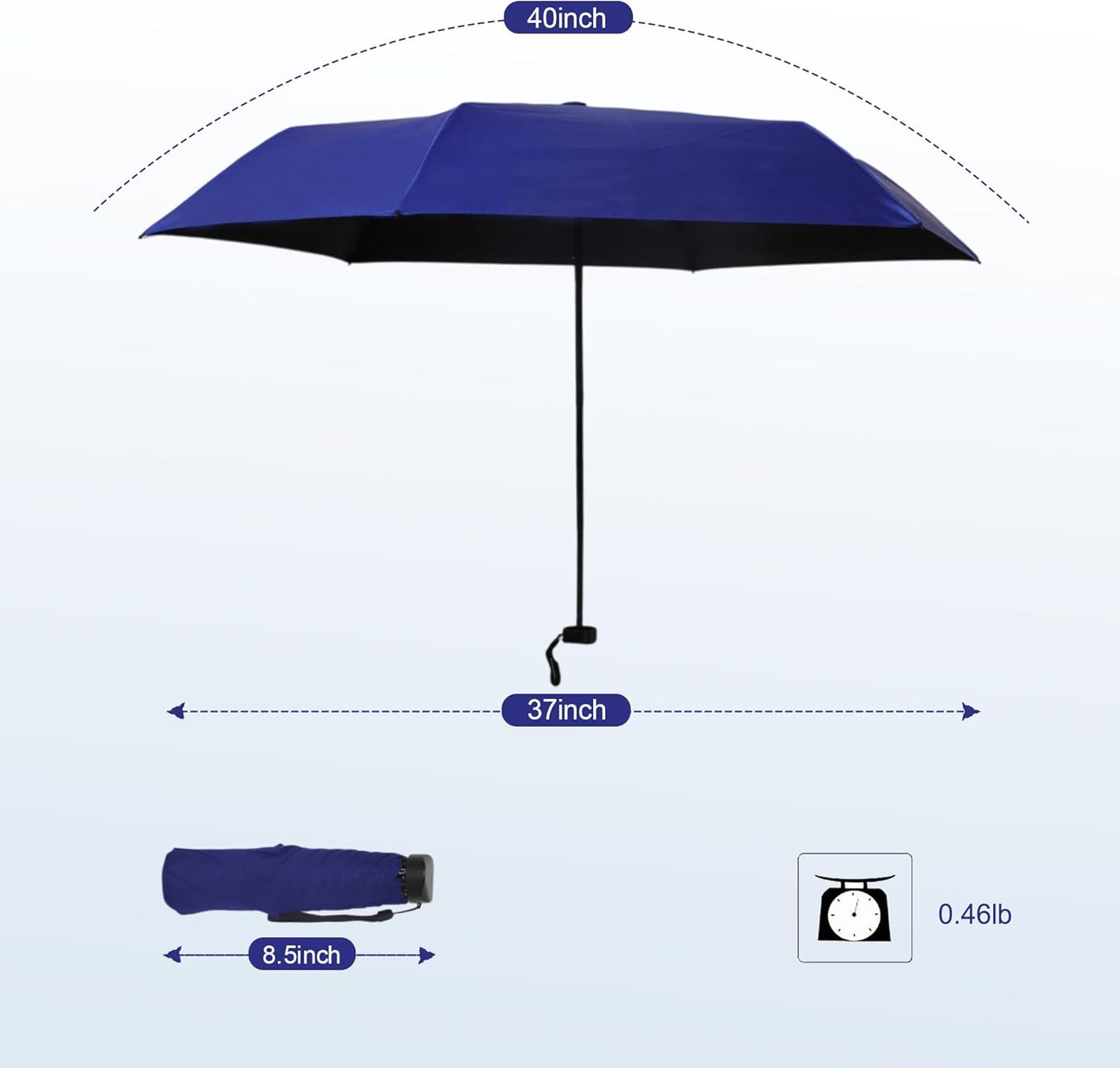 SoulRain 42" Travel Sun & rain Umbrella, Lightweight Windproof Umbrella, Portable Lightweight Compact Parasol with 99% UV Protection for women and men