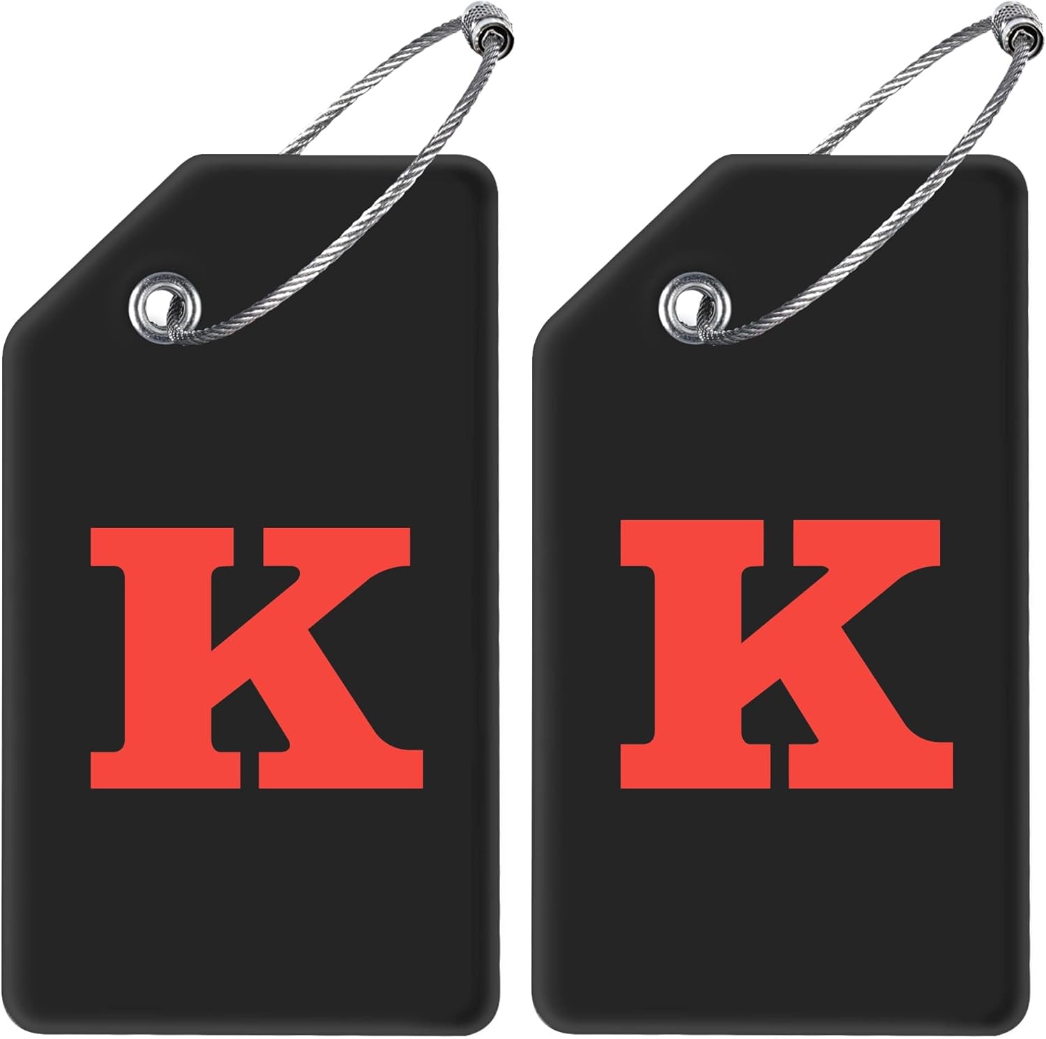Gostwo 2 Pack Silicone Luggage Tags for Suitcases, 26 Initial Letter Baggage Labels Handbag School