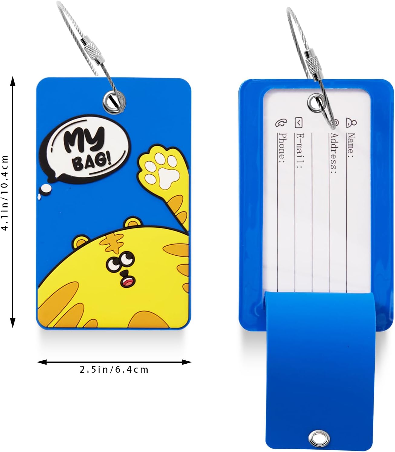 1pcs 2303 Bright Silicone Luggage tag (Dark Blue)