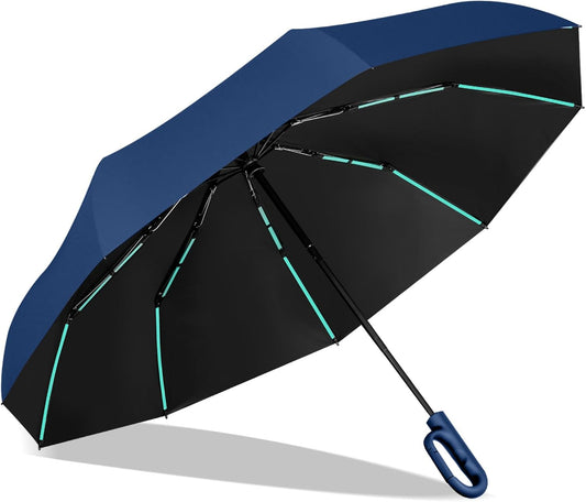 Automatic robustness folding Umbrella - Hurricane Windproof 80 Ribs & 10 Shafts, Compact 35cm Lightweight Fold, UPF 50+ UV Protection for Sun & Rain, Car Portable Umbrella