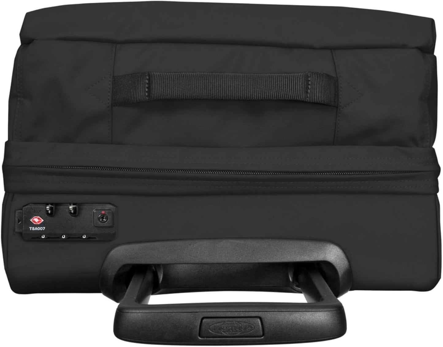 EASTPAK Trans4 S – 44L Large Wheeled Luggage with Dual Compartments, TSA Lock, 360° Spinner Wheels, and Diamond-Embossed Handle, Black