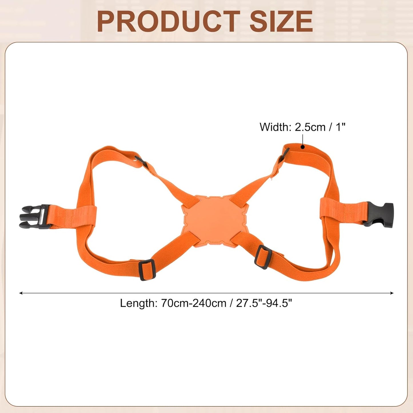 MECCANIXITY Luggage Strap Bag Bungee Elastic Suitcase Adjustable Belt for Suitcases Add A Bag Easy to Travel, Orange