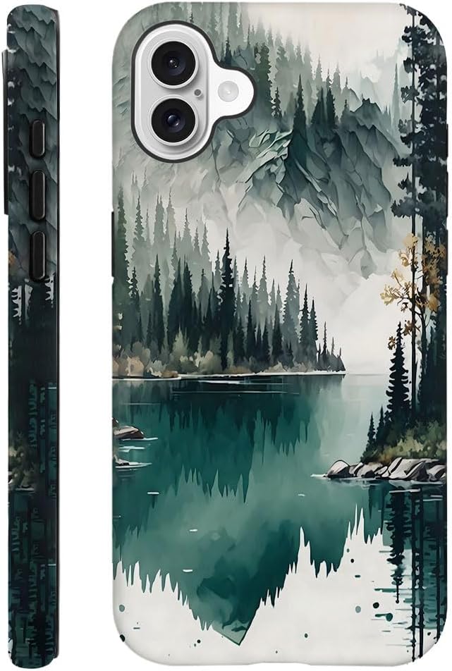 SEized Case Compatible with for iPhone 16,Mountain Forest Landscape Phone Case for Girl Women Boy Men,Durable Protection Phone Case for iPhone 16