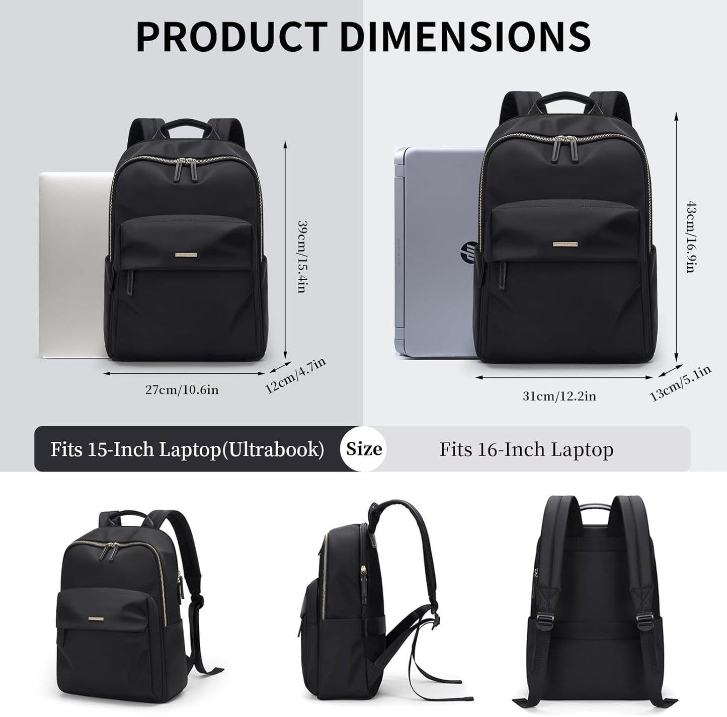 GOLF SUPAGS Laptop Backpack for Women Fits 16 Inch Notebook Casual Daypack Purse Work Travel