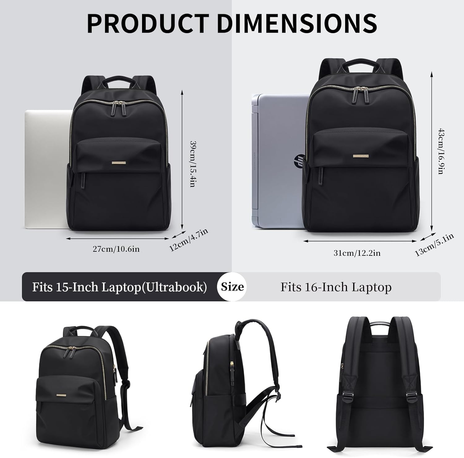 GOLF SUPAGS Laptop Backpack for Women Fits 16 Inch Notebook Casual Daypack Purse Work Travel
