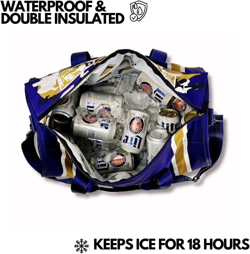 Varsity Cooler Baltimore Travel Party Duffel & Cooler – 30 Can Leakproof Insulated Tote Bag, Waterproof Soft compartment for Tailgating, Golf, Beach, Carry-On Luggage & Outdoor Sports