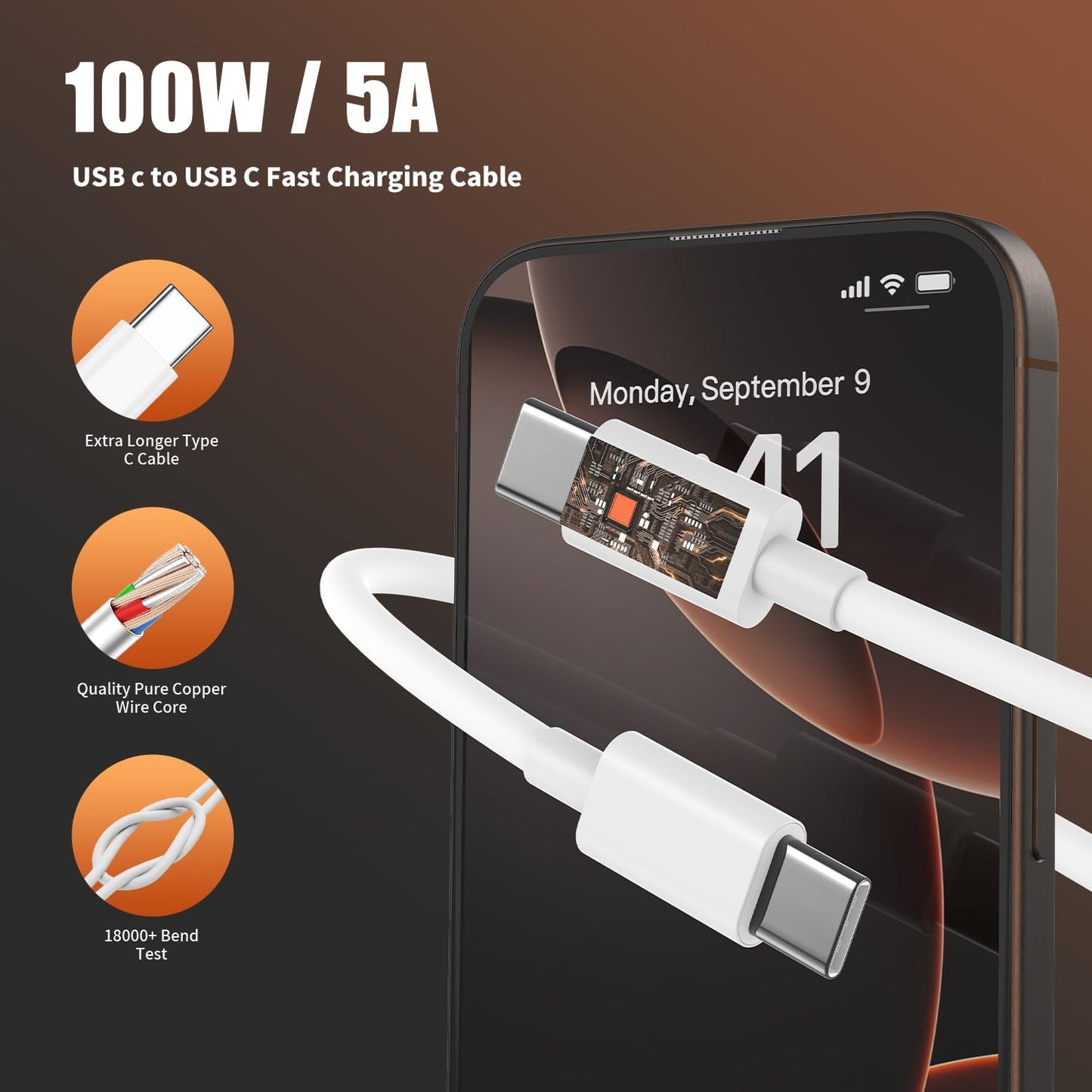 iPhone 17 16 Pro Max Charger Fast Charging, 45W Super Fast USB C Chargers for iPhone 16 (6FT+6FT+10FT) Type C Chargers Cord with Fast Charger Block for iPhone 17/16/15 Series/iPad/ GalaxyS25