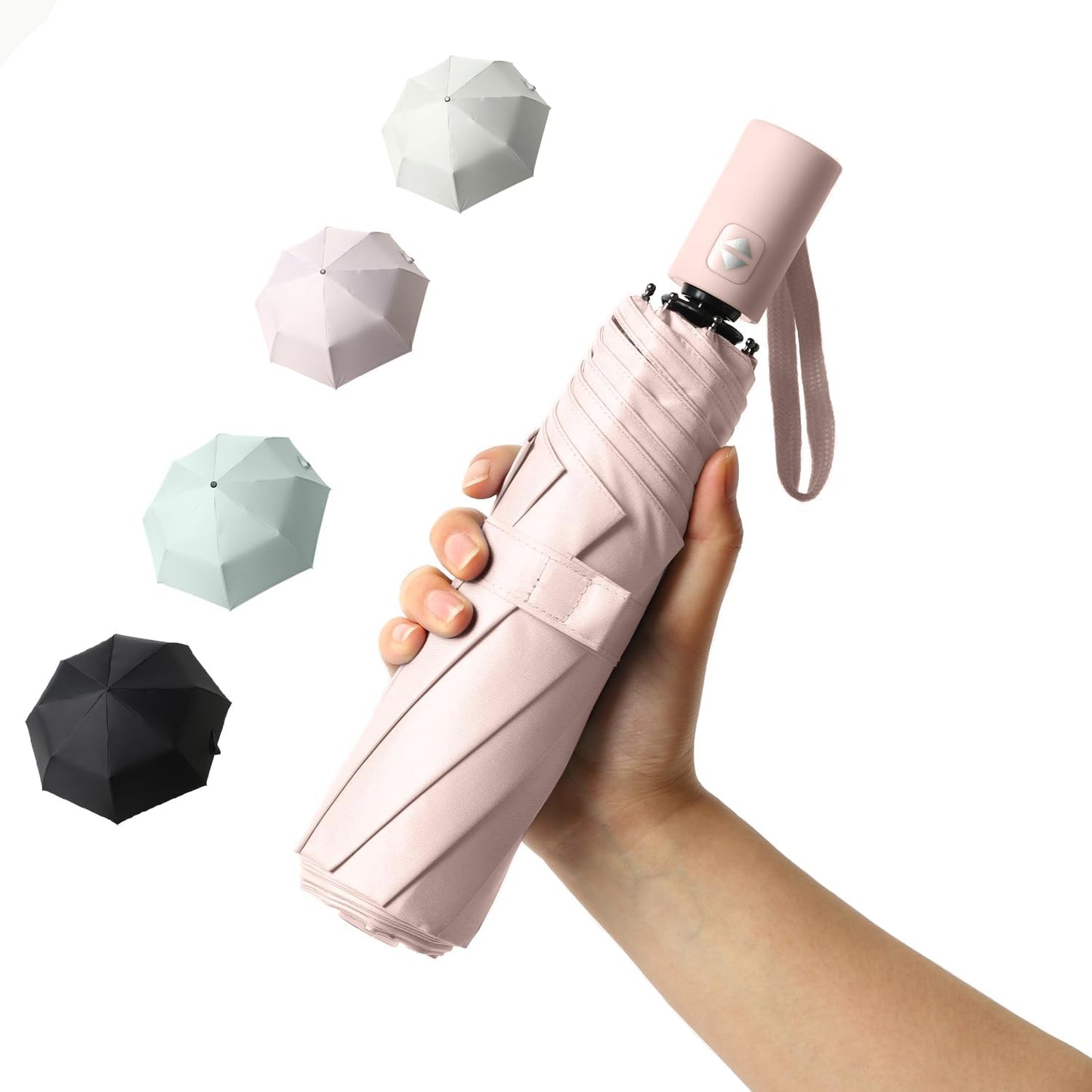 BAODINI Small UV Protection Travel Umbrella Compact for Rain and Sun UPF 50+ Windproof Portable 42