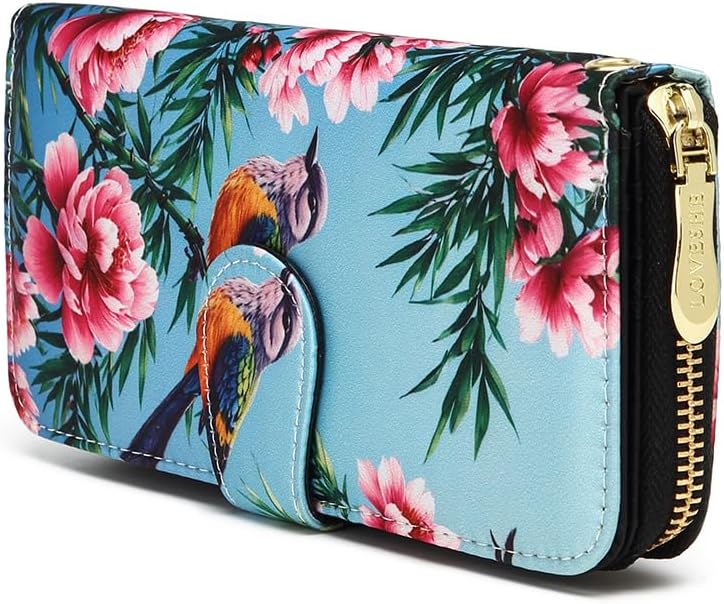 Women Wallet Card RFID For Womens Holder Blocking Credit Small Zipper Purse Pocket Bifold Slim Coin