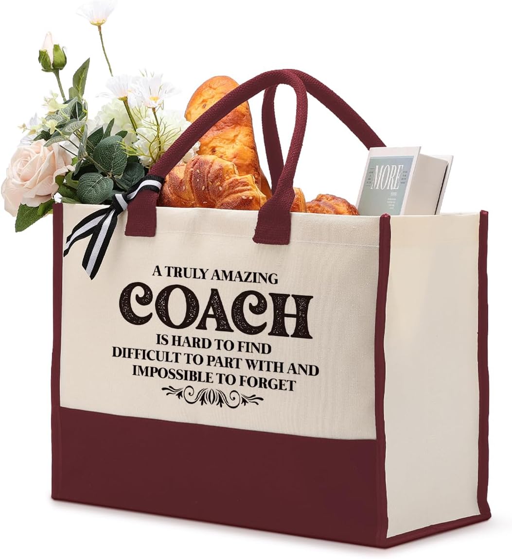Cotton Canvas Tote Bag for Women, Canvas Tote Bag for Gifting, Tote Bag Gift for Coach, Farewell Gift for Coach, Beach Canvas Tote, Coach Thank You Gift, A Truly Amazing Coach is Hard To Find A1