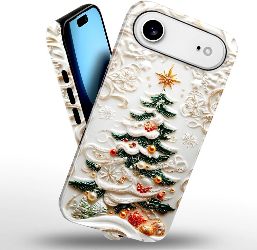 Case for iPhone 17 Air - Slim Fit Anti-Scratch Phone Case for Girl Women - Christmas Tree Stained Glass (Glossy)