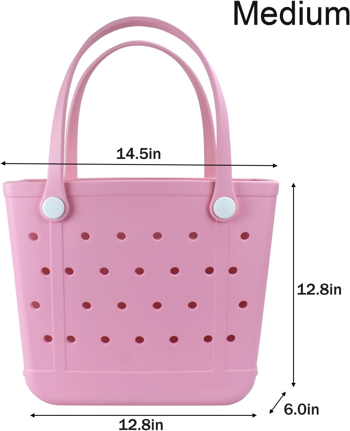 Medium Beach Bag, Waterproof Rubber Beach Bag, Washable Open Tote Bag Durable Tote Travel Bags for Outdoor Sport
